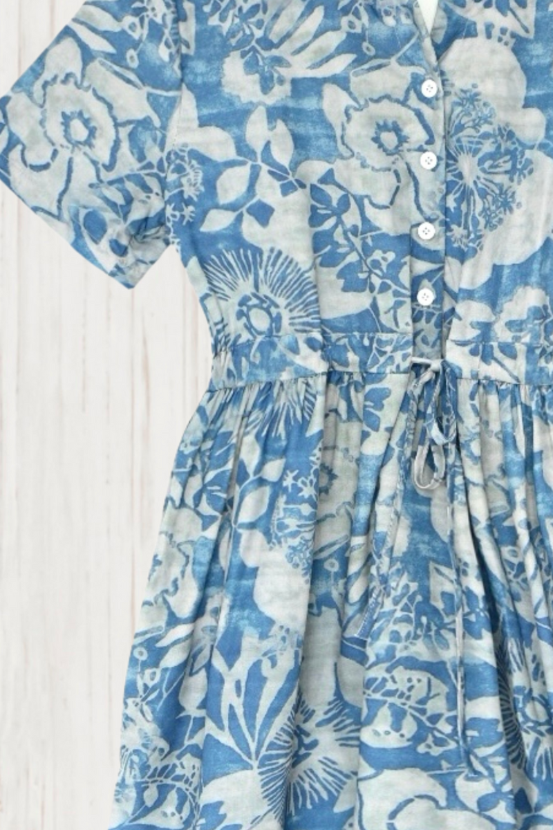 Miranda Light Weight Cotton Floral Dress – Whisper Mint