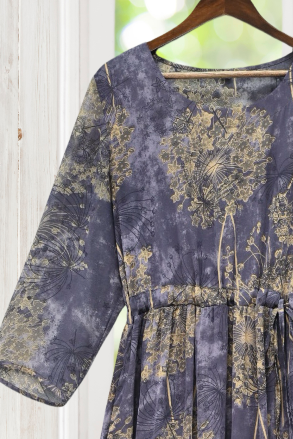 Julia Deep Purple Half Sleeves Floral Dress