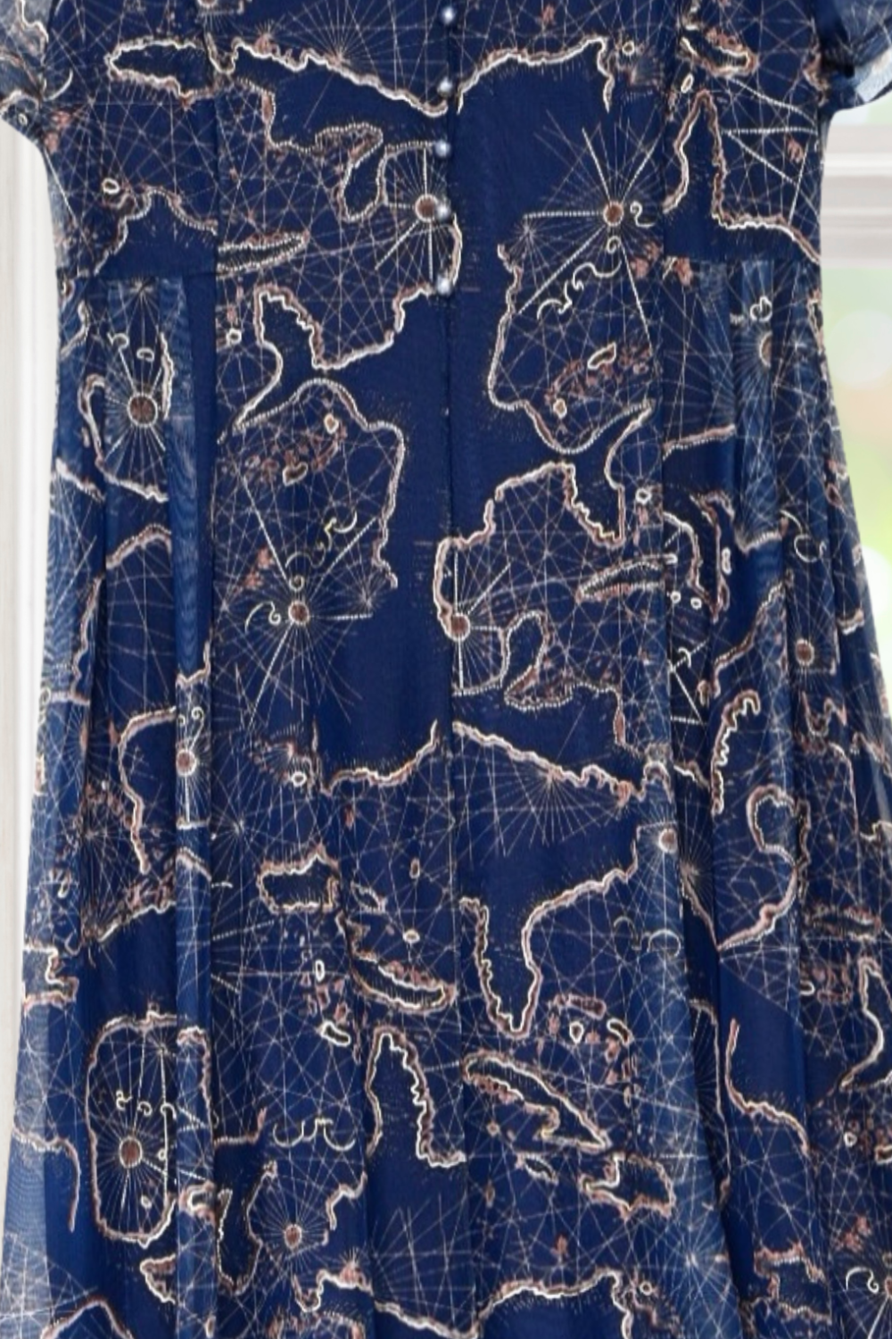 Margaret  Navy Mesh Floral Dress