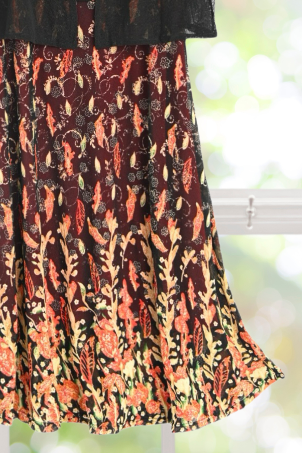 Harriet Black Floral Dress with cardigan