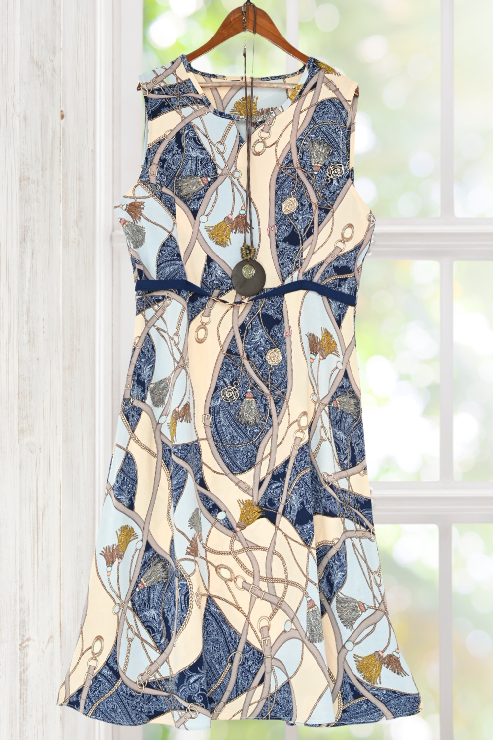 Mary Light Blue Dress And Cardigan Set