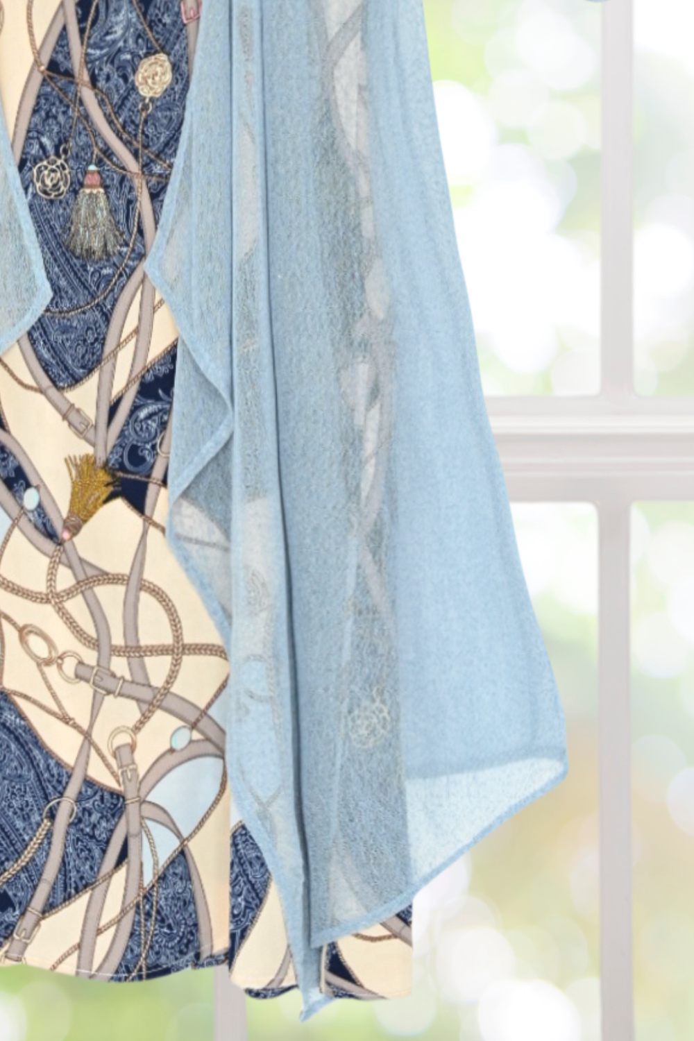 Mary Light Blue Dress And Cardigan Set