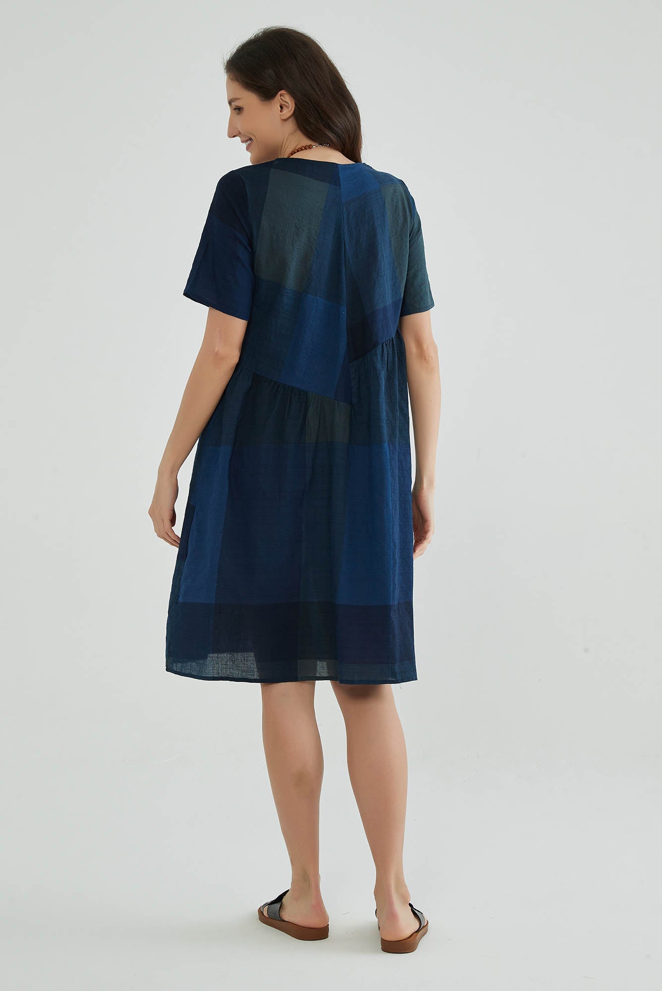 Nile Blue Women Cotton Voile Dress - Whisper Mint