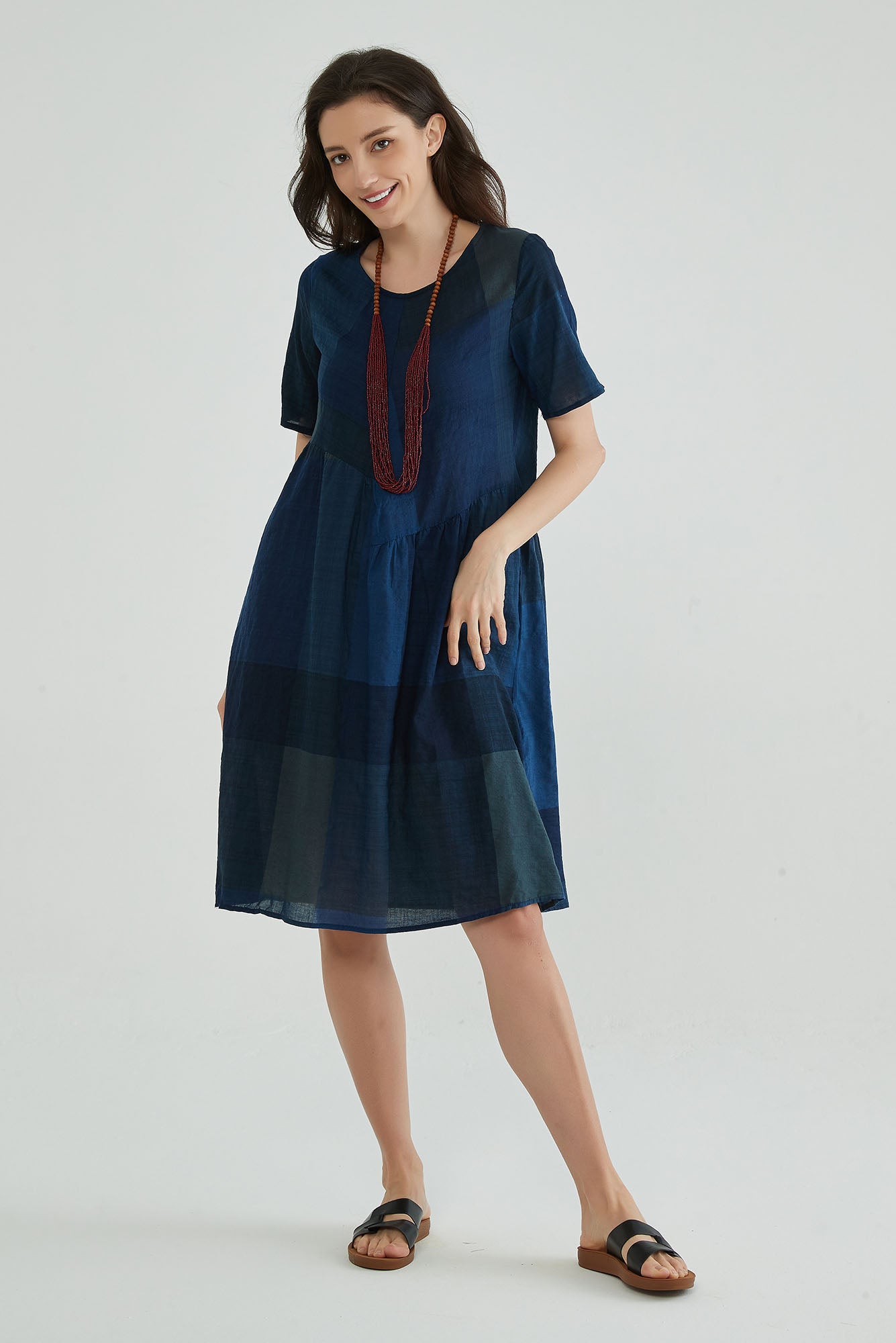 Nile Blue Women Cotton Voile Dress - Whisper Mint