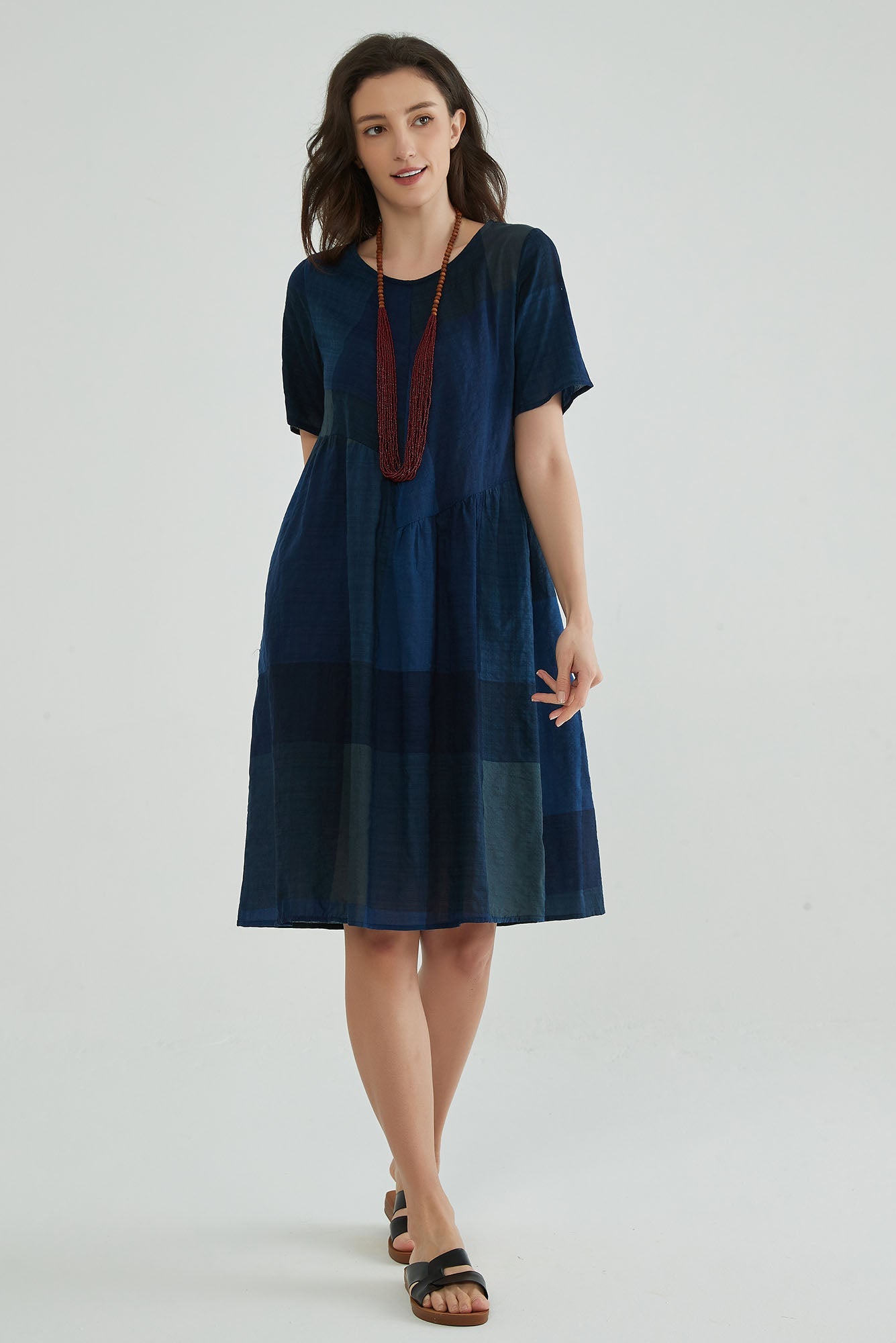 Nile Blue Women Cotton Voile Dress - Whisper Mint