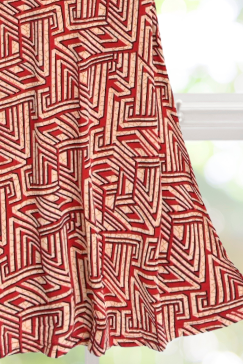 Charlotte Red Midi Dress with Sleeves