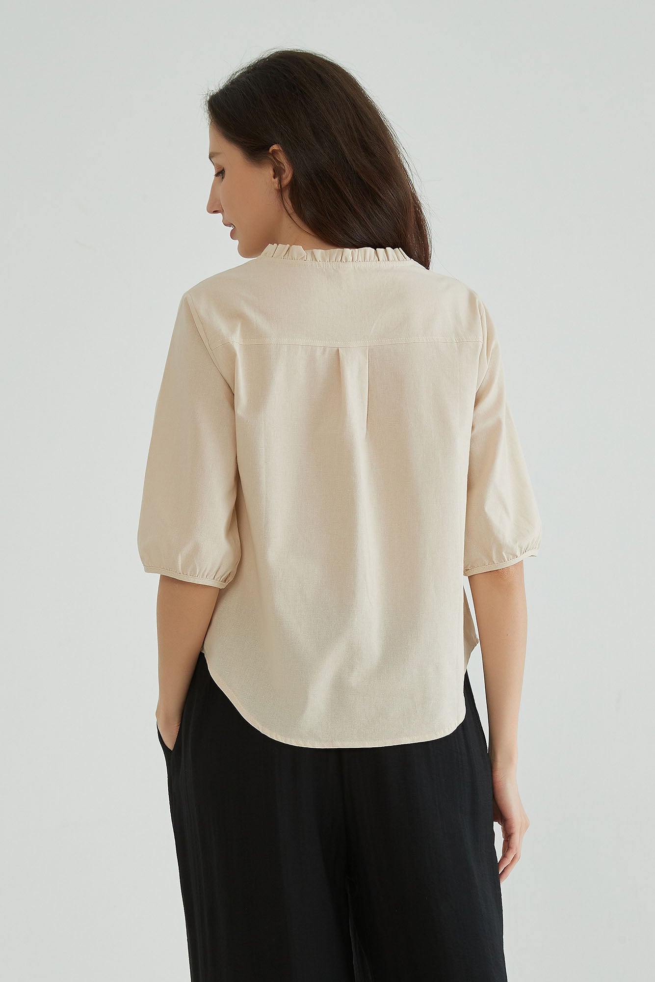 Rodeo Dust Women Embroidered Linen Blouse - Whisper Mint