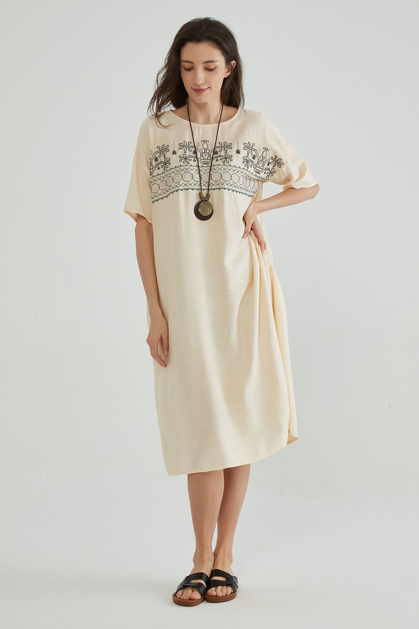 Soft Amber Summer Embroidered Maxi Dress - Whisper Mint