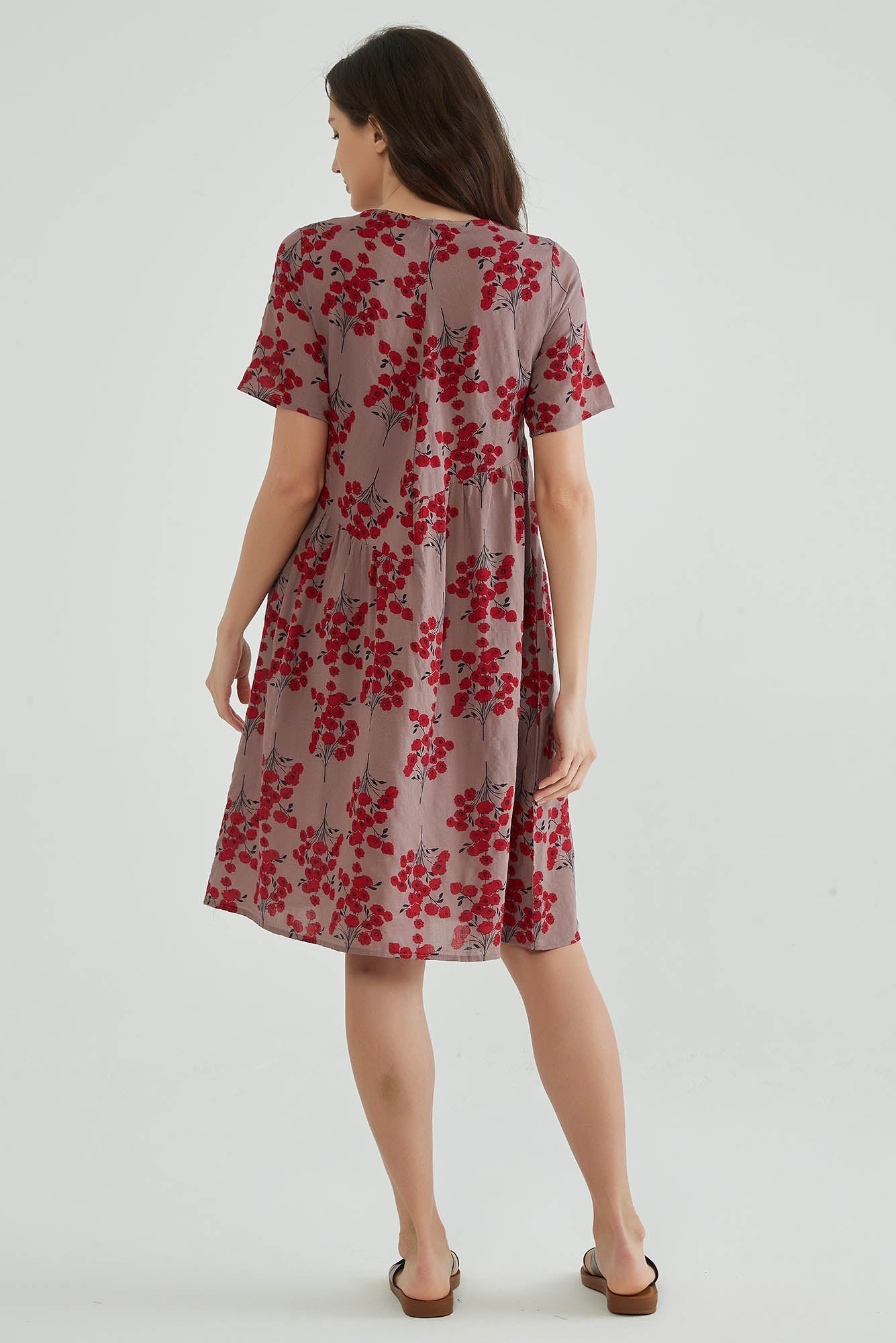 Summer Floral Print Light Cotton Dress - Whisper Mint