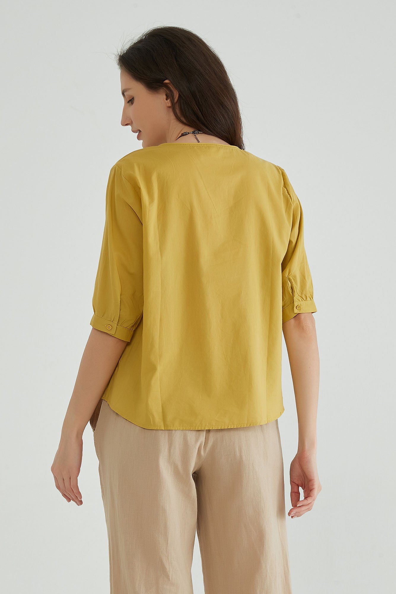 Yellow Embroidery Blouse - Whisper Mint