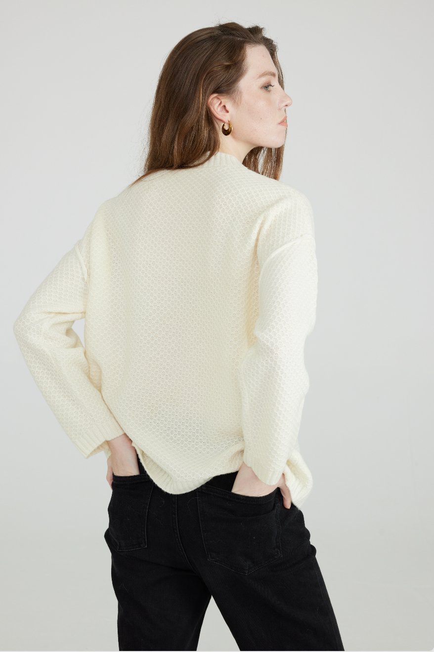 Waffle on sale knit pullover