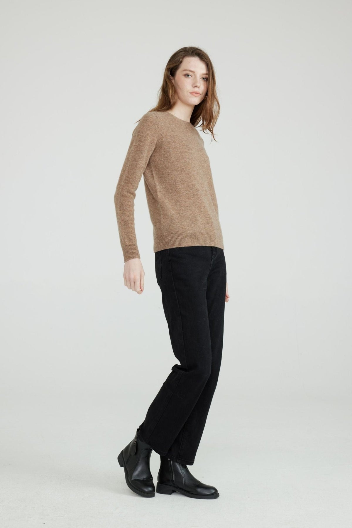 Fiona 100% Merino Wool Crewneck Sweater - Whisper Mint