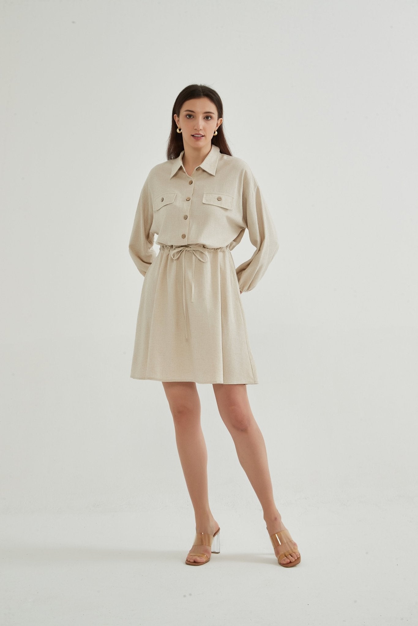 Front drawstring outlet dress