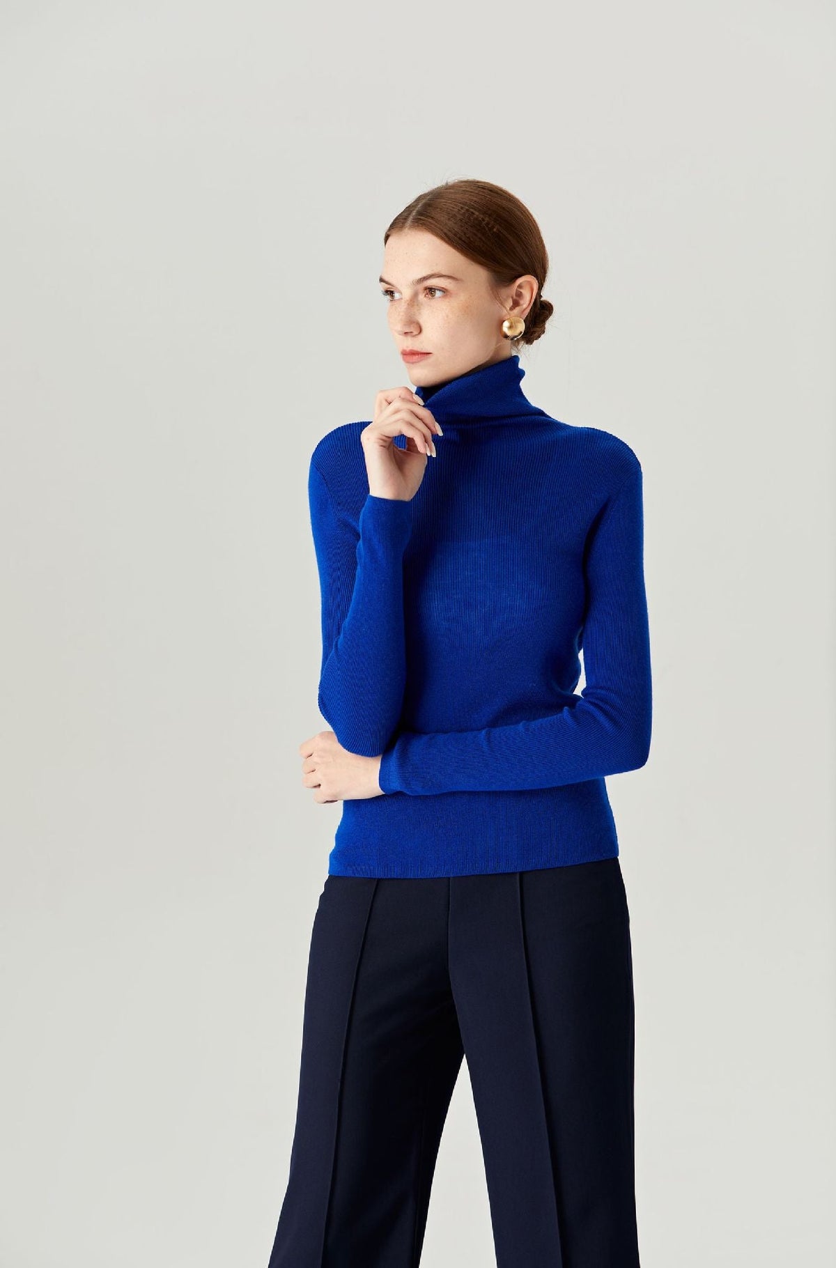 Lillian 30% Merino Wool Turtleneck Sweater - Whisper Mint