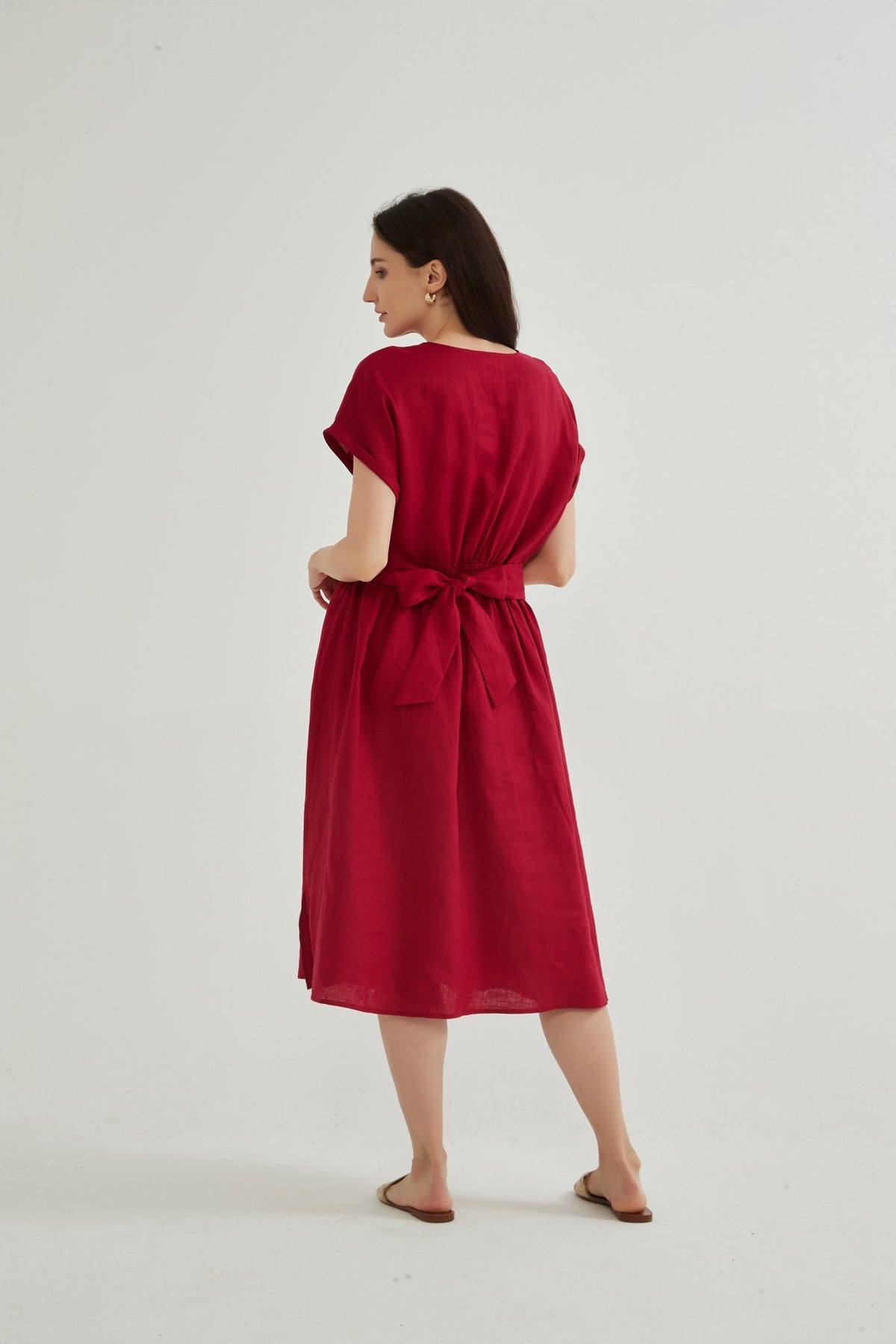 Pre-Order Scarlett Cap Sleeve 100% Linen Dress - Whisper Mint
