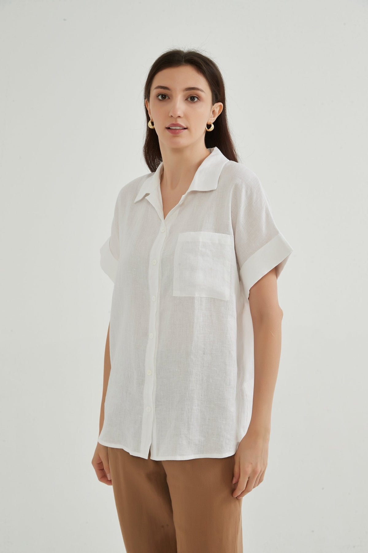 Quinn 100% Linen Shirt - Whisper Mint