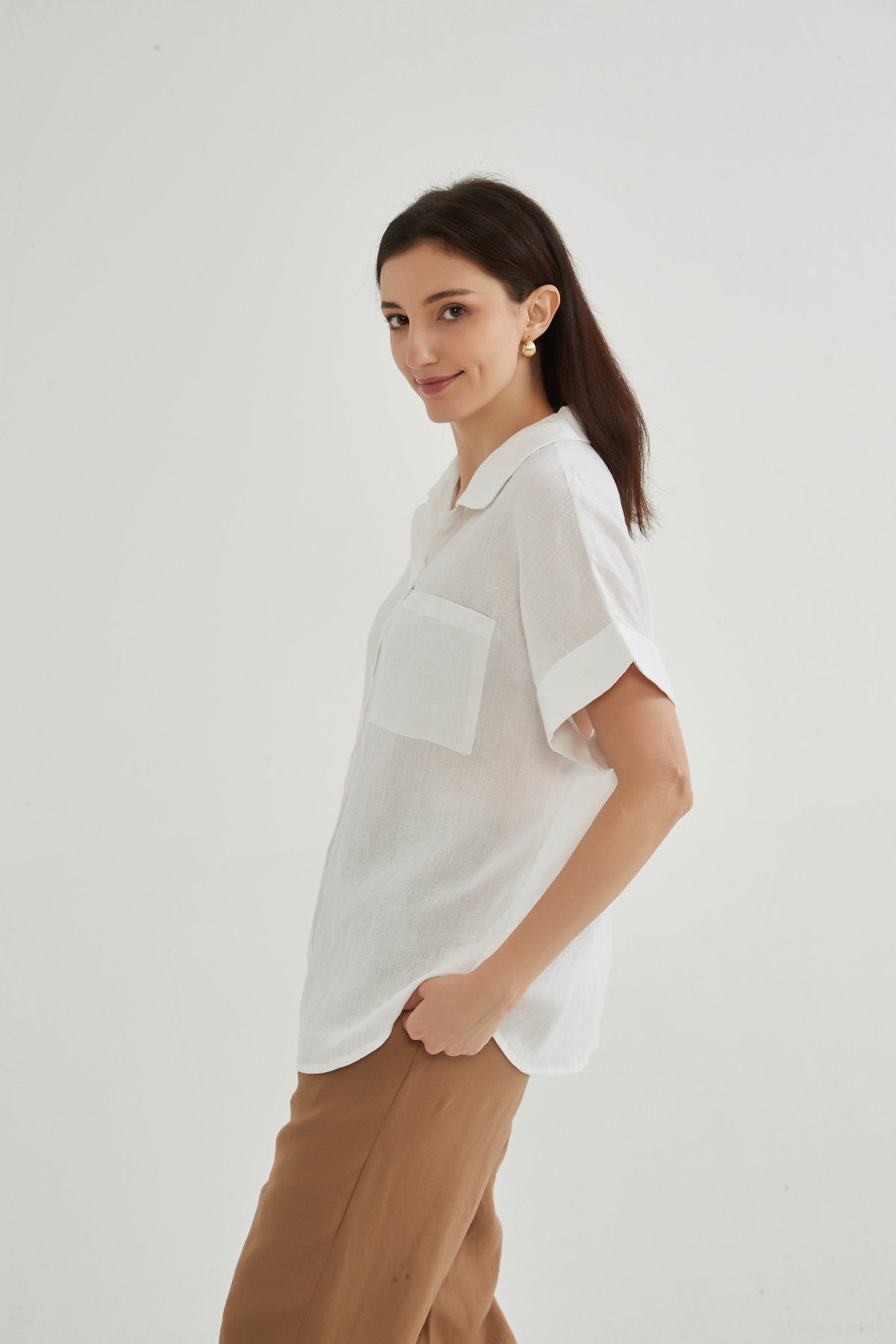 Quinn 100% Linen Shirt - Whisper Mint