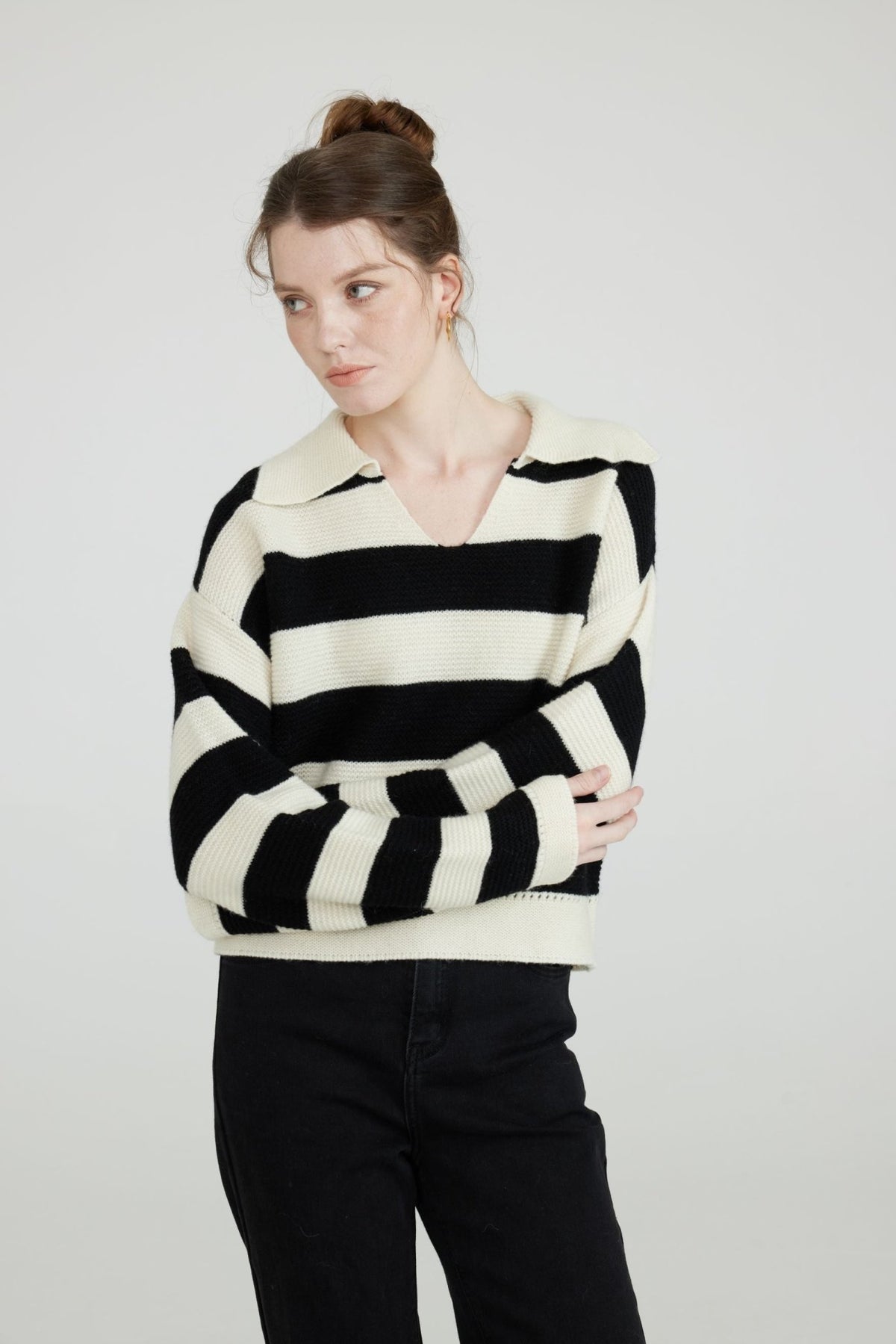 Taylor 100% Wool Striped Pullover - Whisper Mint